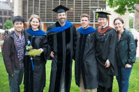 VIMS alum Dr. Peter Raymond dons his William and Mary regalia during graduation ceremonies at Yale.