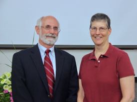 Ms. Barb Rutan with VIMS Dean & Director John Wells following the Awards Ceremony. © C. Katella.