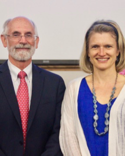 Research Associate Professor Marjy Friedrichs (R) with VIMS Dean & Director John Wells following the Awards Ceremony.