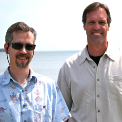 Professors Emmett Duffy (L) and Rom Lipcius.