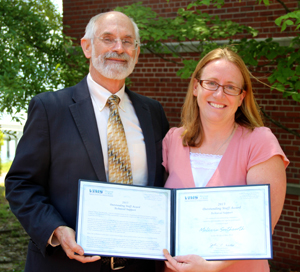 VIMS Marine Scientist Melissa Southworth and Dean and Director John Wells.