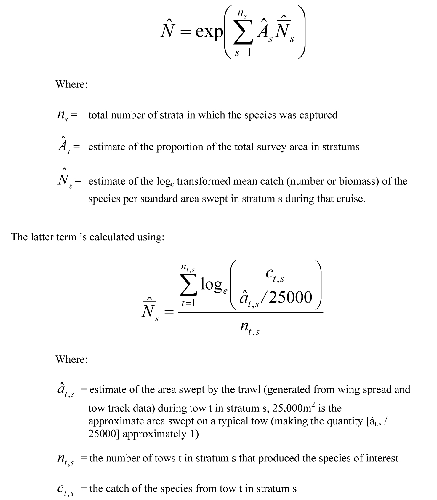 neamap abundance indices equation